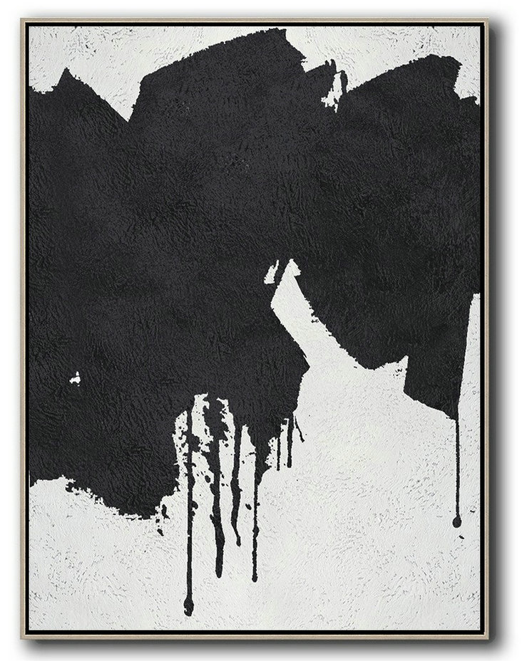 Black And White Minimal Painting On Canvas,Contemporary Canvas Paintings #A4O7